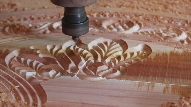 Computer Controlled CNC Machine Advanced Wood Design Precision Manufacturing Technology