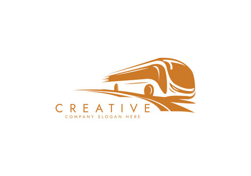 Bus or Coach Vehicle icon, Travel bus logo vector design 