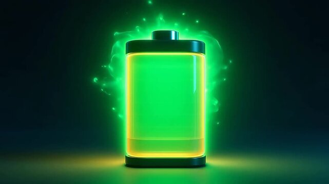 Animated Battery Charging with Glowing Halos