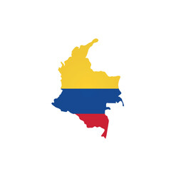 Obraz premium Colombia - country map silhouette filled with national flag. Simple flat vector illustration.