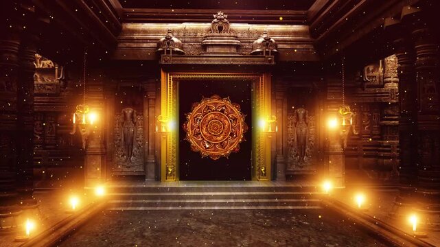 Mystical Divine Sanctuary Motion Background with Floating Particles