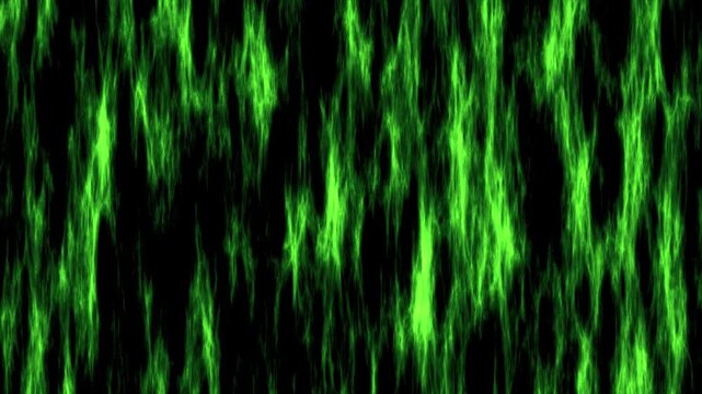 Green plasma energy texture flowing on dark background, abstract organic motion pattern in 4k