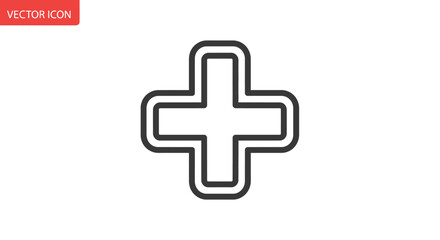Fototapeta premium Plus Symbol Icon Vector Graphic Illustration Isolated on White Background for Medical and Healthcare Related Designs