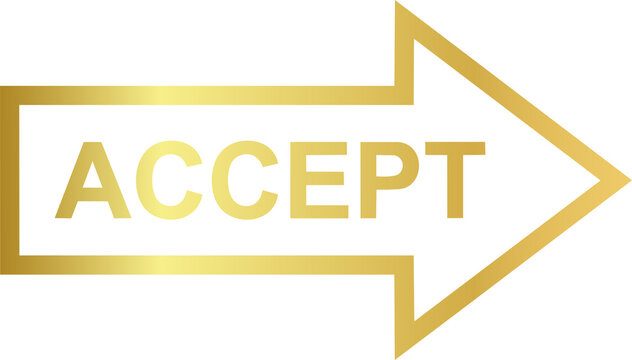 Golden Accept Button Icon