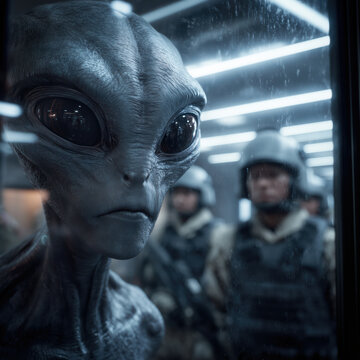 Military Personnel Observe Alien in Containment Cell During Disclosure