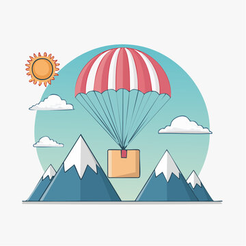 Parachute Delivery Over Mountains