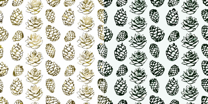 Pinecone pattern a repeating nature inspired illustration on white