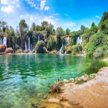 Fabulous Kravice waterfalls in the National Park of Bosnia and Herzegovina.