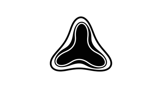 Abstract organic layered triangular shape icon