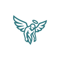 Fototapeta premium Fallen Angel Emblem Logo