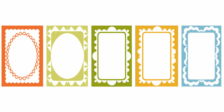collection of colorful vector frames with decorative borders