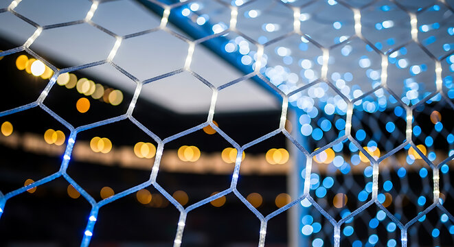 Graphene molecular structure illustration - Detailed scientific visualization of graphene lattice and carbon atoms in 3D space.