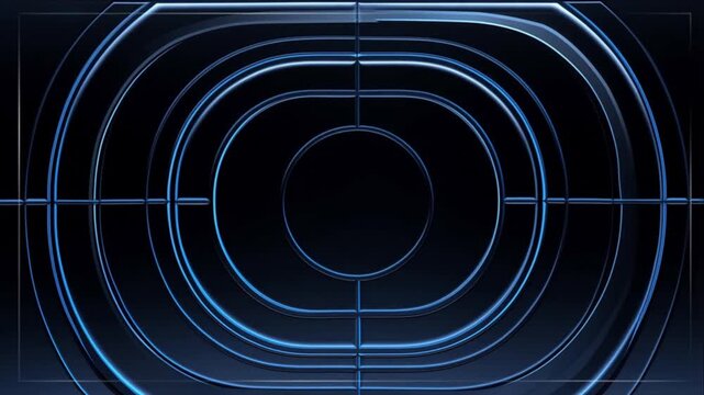 目標達成とデータ統合を表現する同心円リングの結合プロセス背景ビデオ