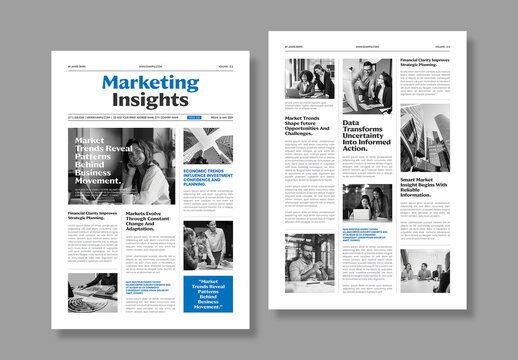 Professional Marketing Newsletter Template Layout