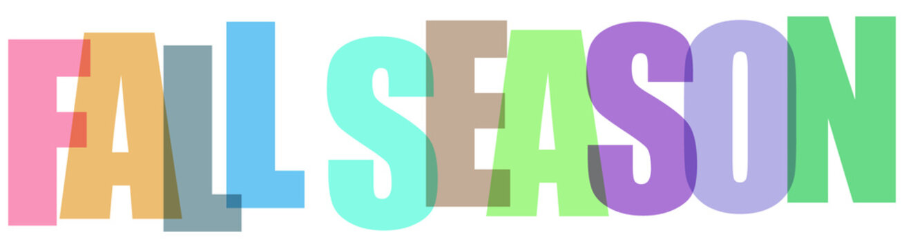 Colorful fall season text graphic design element