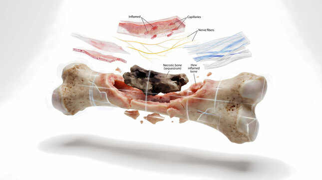 Exploded View of Bone Structure and Tissue