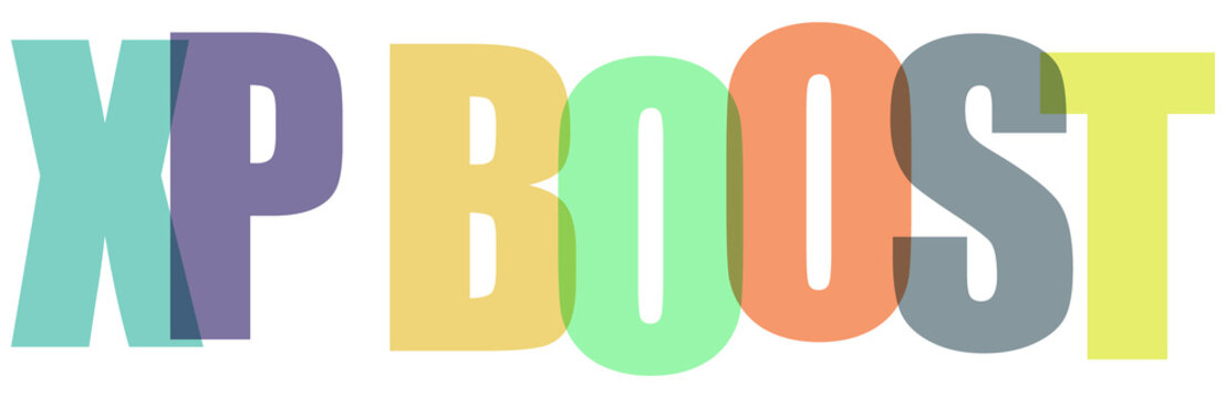 Colorful XP BOOST text graphic design element