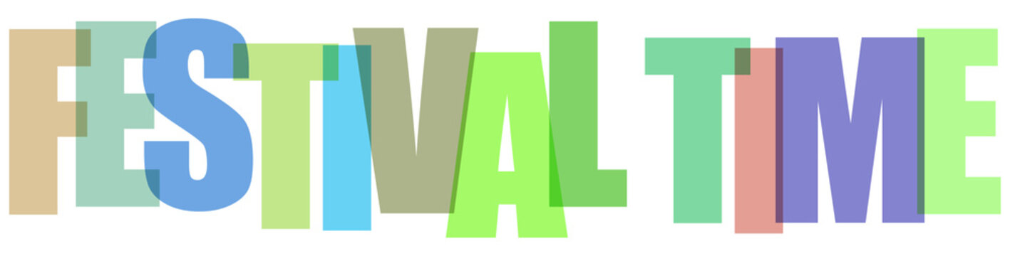 Festival time colorful text graphic design element