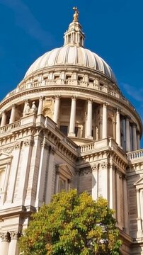 Royal Courts of Justice in London England. Time lapse. Vertical video