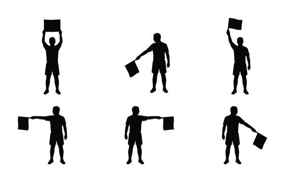 Semaphore Flag Signals Set, Communication Icons, Nautical and Aviation Messaging, Human Silhouette Collection