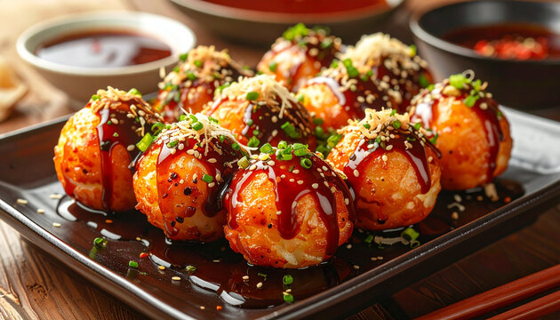 Authentic Japanese street food takoyaki
