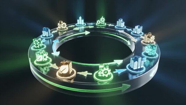 Circular economy concept with sustainable industry