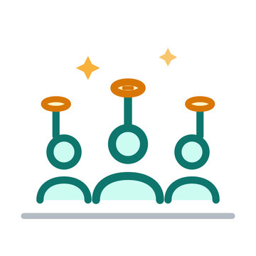 Fan Funding Crowd Support with Raised Coins Icon