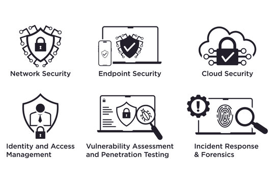  Cybersecurity services icon set