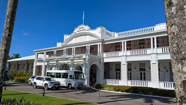 Exterior view of Grand Pacific Hotel in capital city of Suva, Fiji, South Pacific - taken on 16 Nov 2025