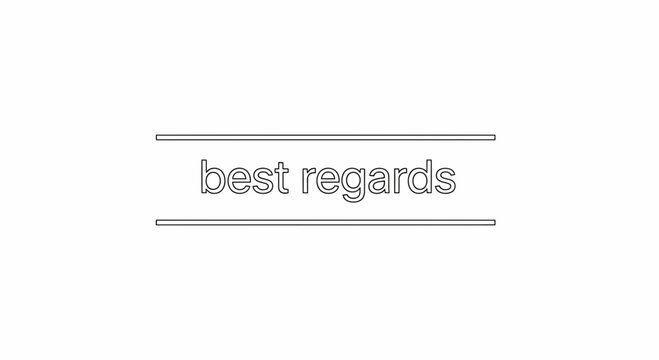 Best Regards Text Graphic with Double Lines Border, Minimalist Design