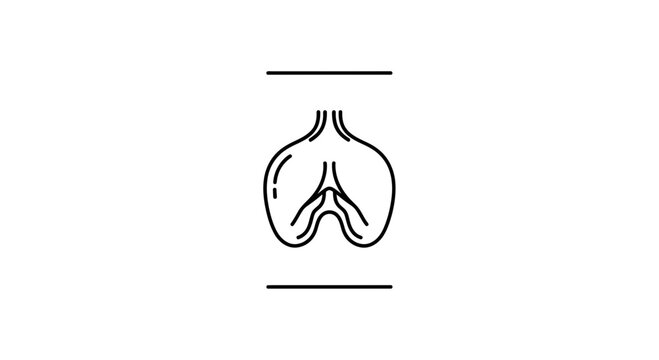 Abstract minimalist line art of interconnected hands in prayer or meditation pose