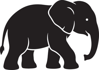 Fototapeta premium Black Elephant Icon, Vector Graphic, Animal Silhouette