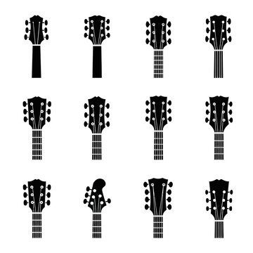 Guitar Headstock Silhouettes, Musical Instrument Logos