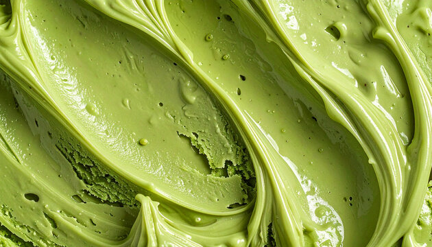 Creamy matcha green tea texture