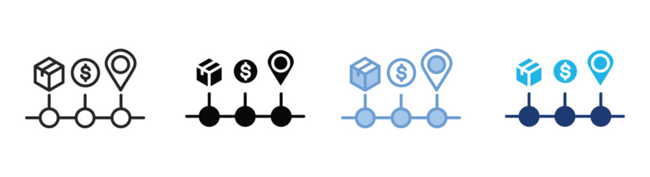 Timeline icon set multiple style collection