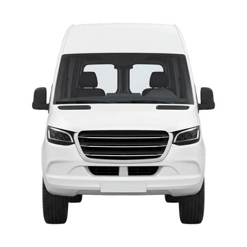 White van front view on transparent background