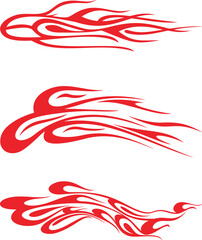 Fototapeta premium Vector flames for vehicle vinyl decals and wraps. Ready-to-cut graphics, great side decals for racing cars, off-road and sport vehicles, hot rod automobiles, ATVs, trucks, motors and bikes.