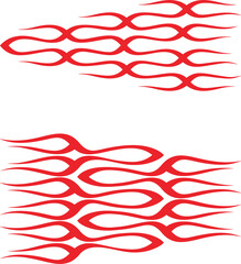 Fototapeta premium Vector flames for vehicle vinyl decals and wraps. Ready-to-cut graphics, great side decals for racing cars, off-road and sport vehicles, hot rod automobiles, ATVs, trucks, motors and bikes.