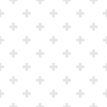 Plus Sign Cross Seamless Pattern. Vector pattern with shapes on a transparent background. Includes geometrical shapes in a repeated layout. Usable for various ornamental design projects.