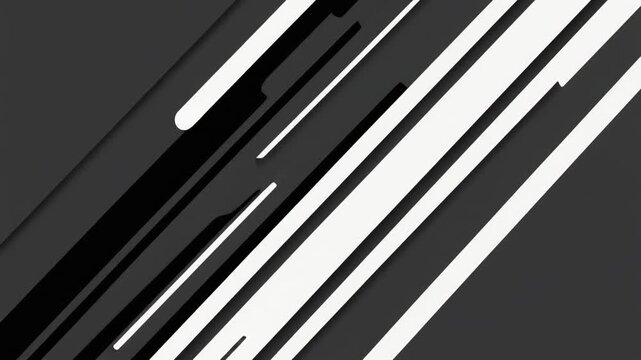 Abstract Motion Graphic with Diagonal White and Black Stripes