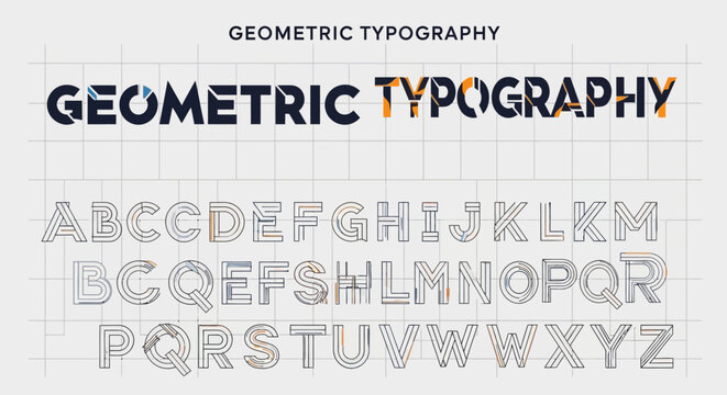 Geometric Typography Design - Modern Letters & Alphabet