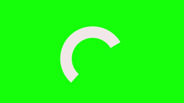 Continuous Minimalist Loading Circle Loop - Multi Layer Line Progress Animation on Green Screen