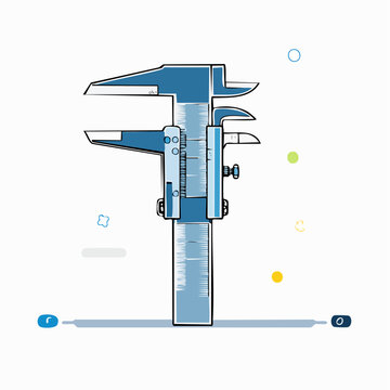 Illustration of a blue caliper tool