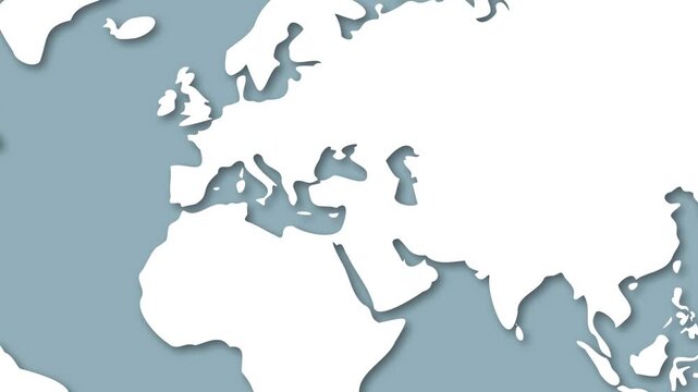 Turkey Map Highlighted on World Map, Europe and Asia Country Illustration