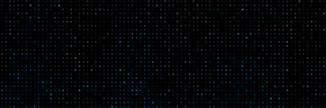 Dark Abstract Geometric Pattern with Teal and Blue Diamond and Square Shapes on Black Background vector