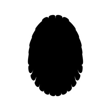 Black fingerprint outline vector icon for identity and security design elements