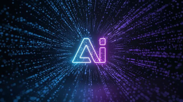 Futuristic ai animation with dynamic digital background effects 4K Ai HD high quality video.