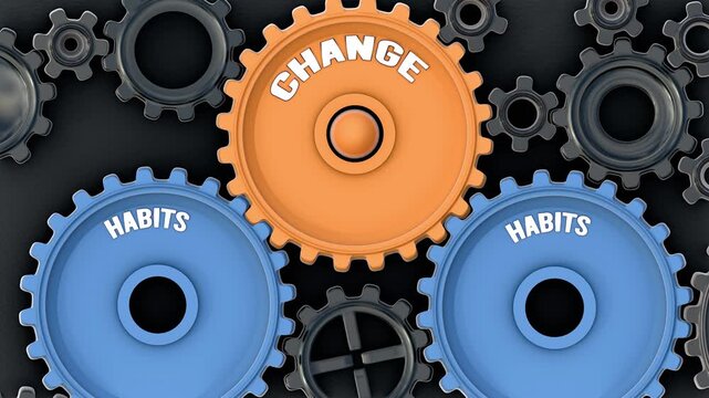 Habits powers change. It's the driving force that turn Change into reality. Habits sets change in motion. Engine gears metaphor. Made for humans by humans, no AI