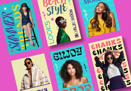 Colorful Fashion Social Media Story Template Set With Trendy Editorial Layout Design