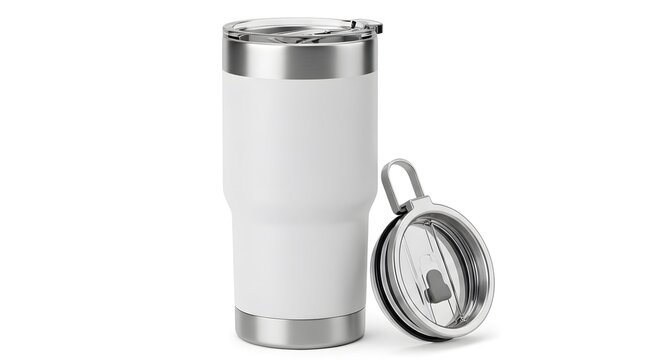 stainless hip flask isolated